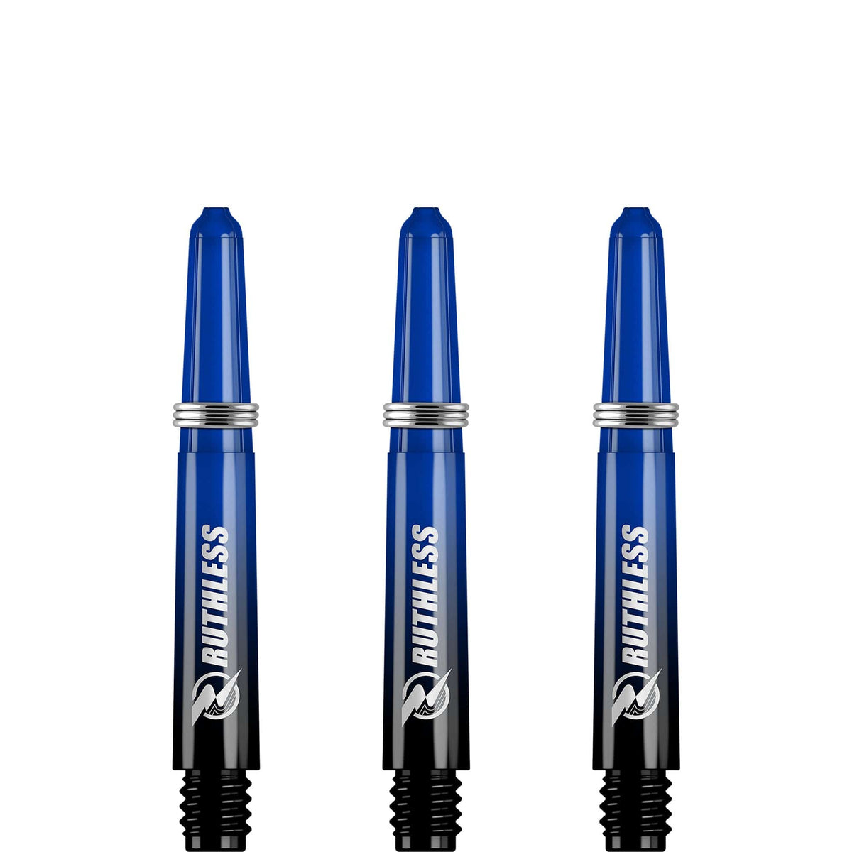 Ruthless Deflectagrip Plus Dart Shafts - Polycarbonate Stems with Springs - Blue Short
