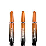 Ruthless Deflectagrip Plus Dart Shafts - Polycarbonate Stems with Springs - Orange Short
