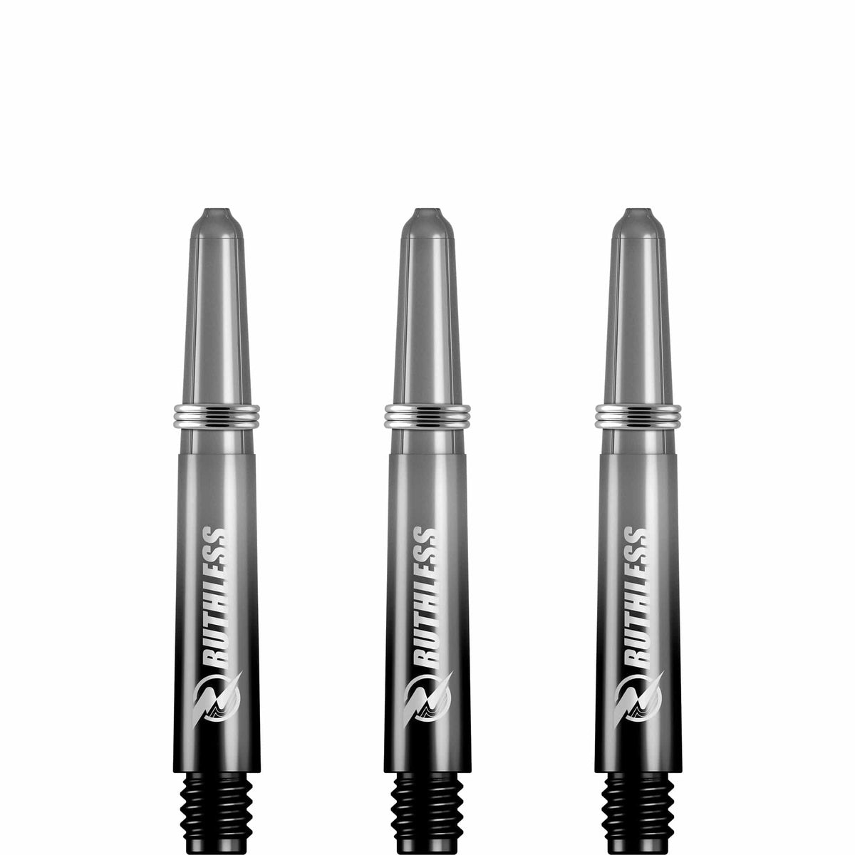 Ruthless Deflectagrip Plus Dart Shafts - Polycarbonate Stems with Springs - Smokey Tweenie