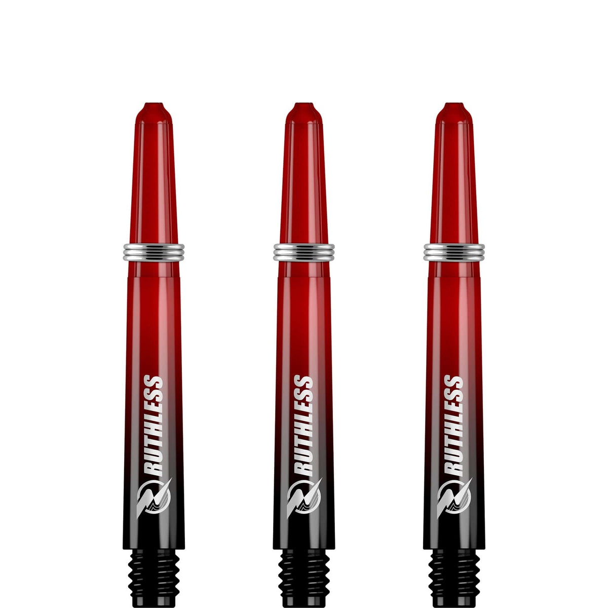 Ruthless Deflectagrip Plus Dart Shafts - Polycarbonate Stems with Springs - Red Tweenie