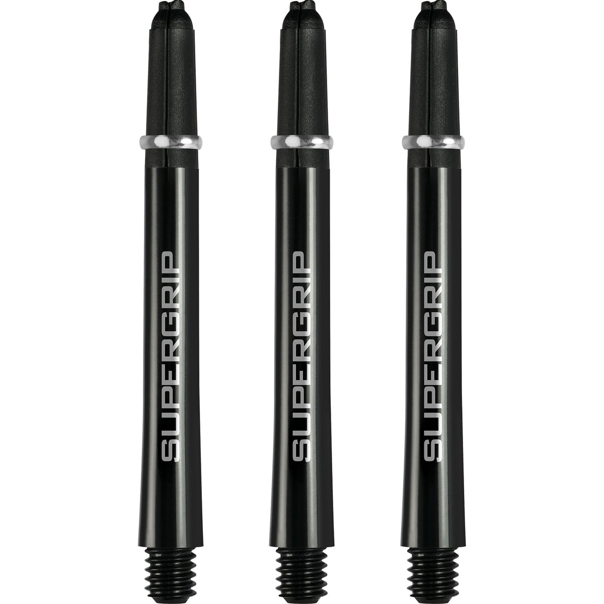 Harrows Supergrip Shafts - Dart Stems - Black Silver Medium