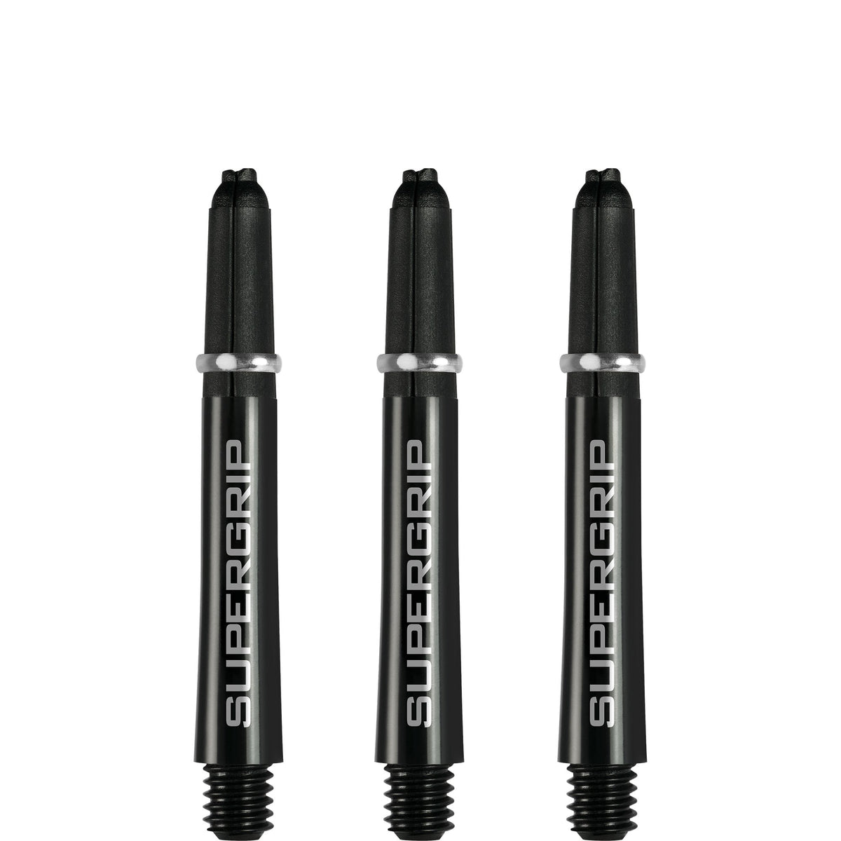 Harrows Supergrip Shafts - Dart Stems - Black Silver Short