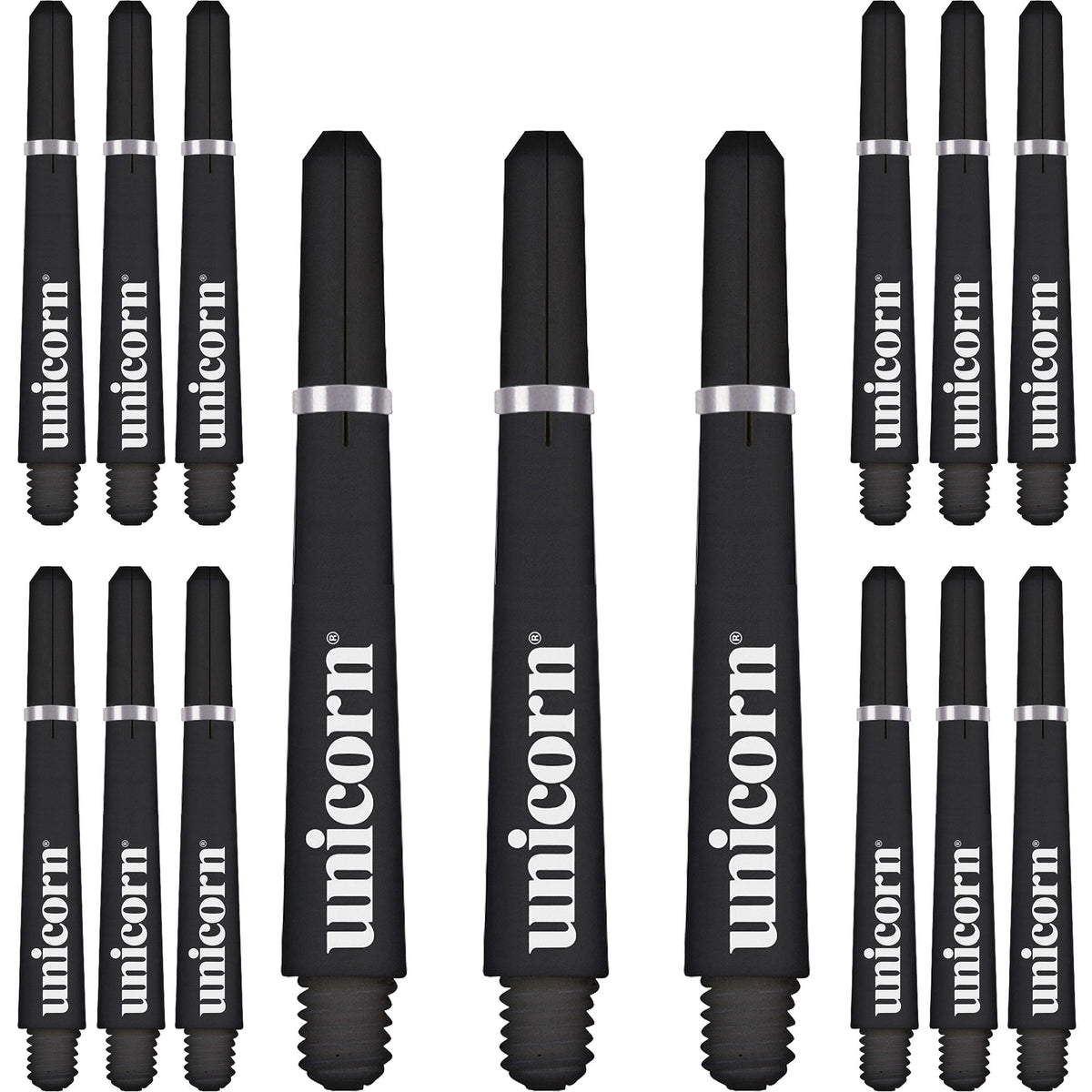 Unicorn Gripper 4 Dart Stems - Value Pack - 5 Sets - Black Medium