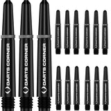 Darts Corner Nylon Dart Shafts - VALUE PACK - 5 Sets - Black Short