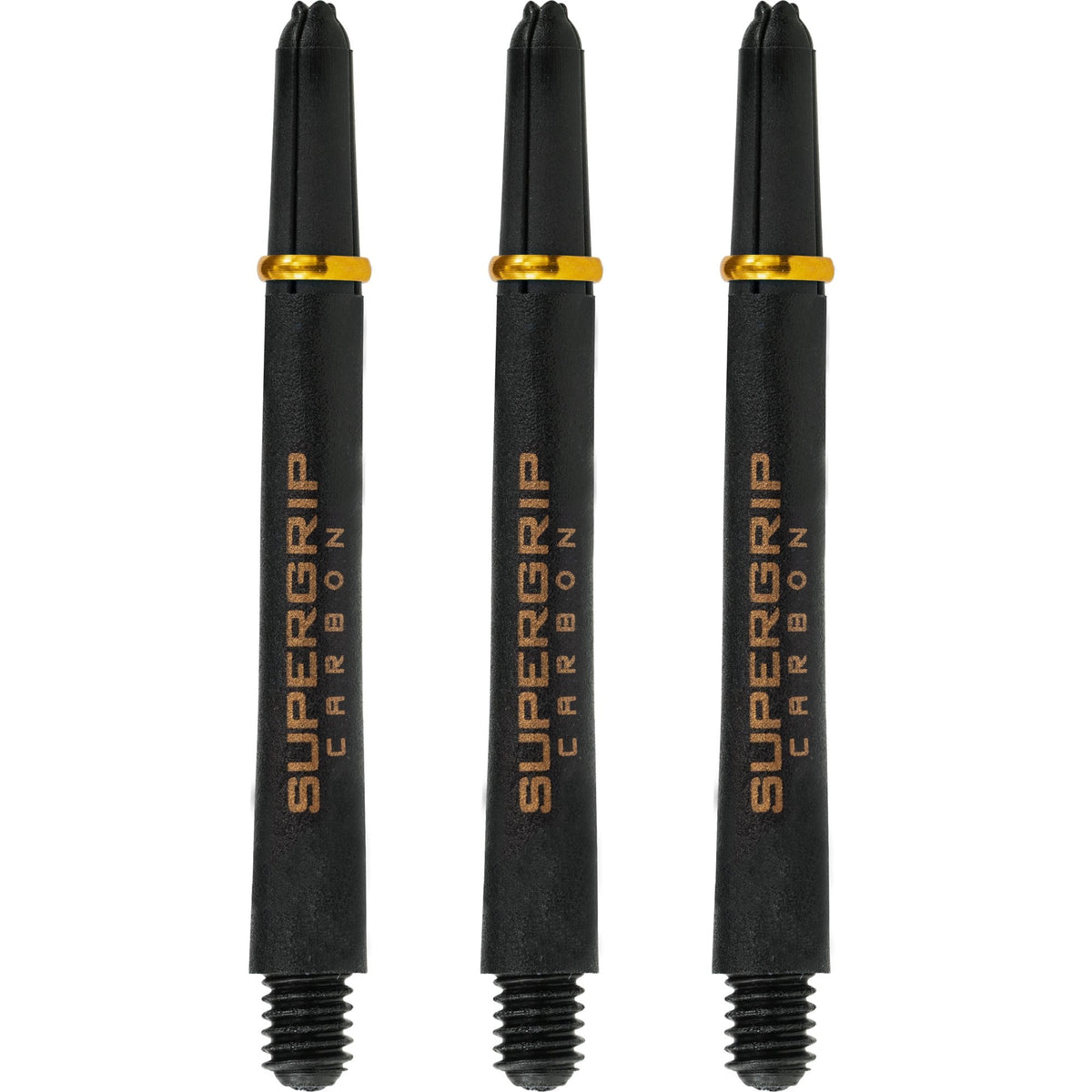 Harrows Supergrip Carbon Dart Shafts - Black & Gold Medium