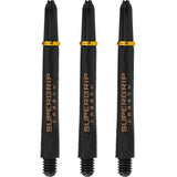 Harrows Supergrip Carbon Dart Shafts - Black & Gold Medium