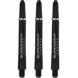 Harrows Supergrip Carbon Dart Shafts - Black & Silver Medium