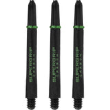 Harrows Supergrip Carbon Dart Shafts - Black & Green Medium