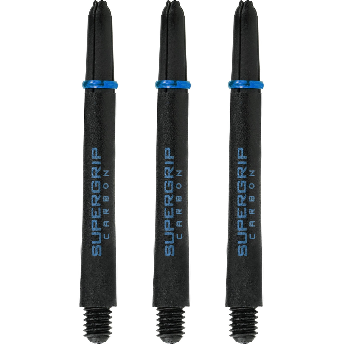 Harrows Supergrip Carbon Dart Shafts - Black & Aqua Medium