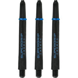 Harrows Supergrip Carbon Dart Shafts - Black & Aqua Medium