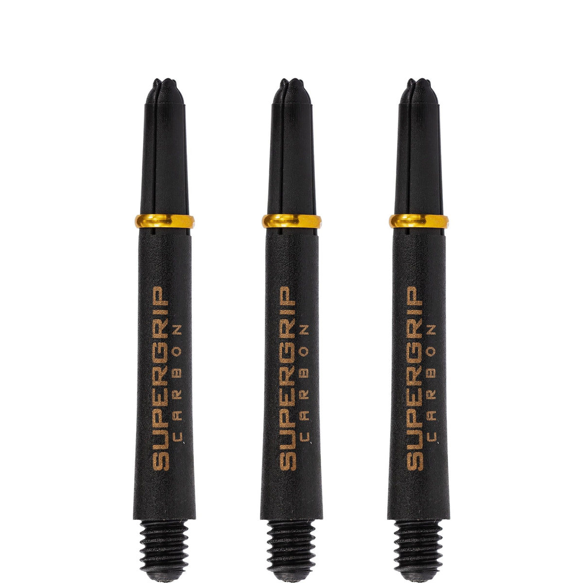Harrows Supergrip Carbon Dart Shafts - Black & Gold Tweenie