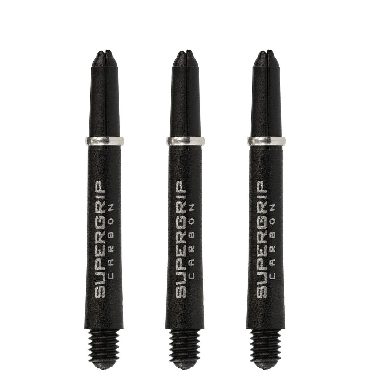Harrows Supergrip Carbon Dart Shafts - Black & Silver Tweenie