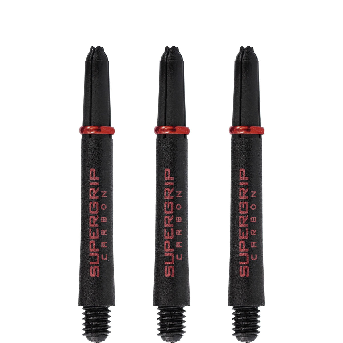 Harrows Supergrip Carbon Dart Shafts - Black & Red Tweenie
