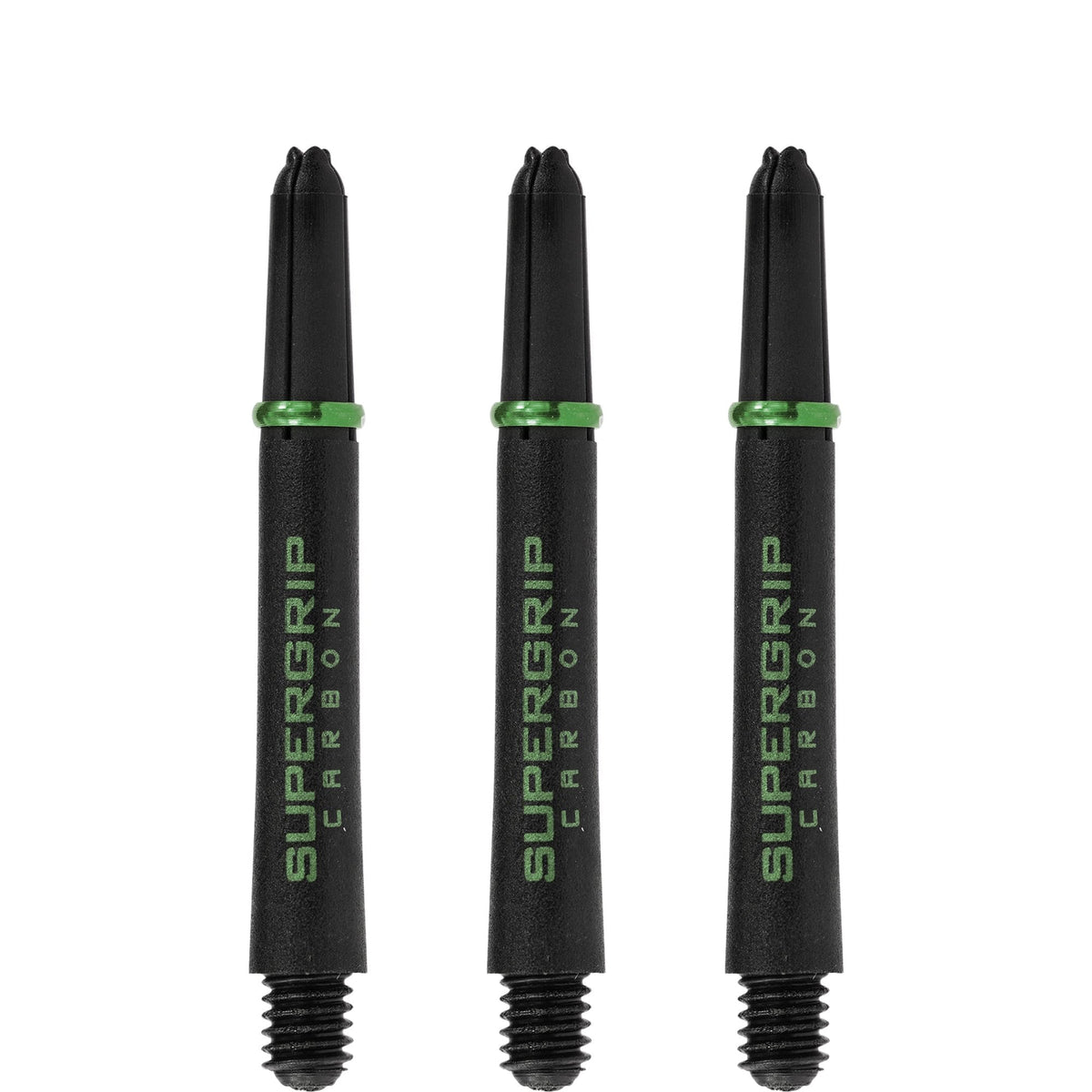 Harrows Supergrip Carbon Dart Shafts - Black & Green Tweenie