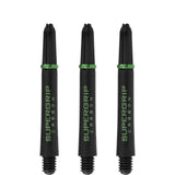 Harrows Supergrip Carbon Dart Shafts - Black & Green Tweenie