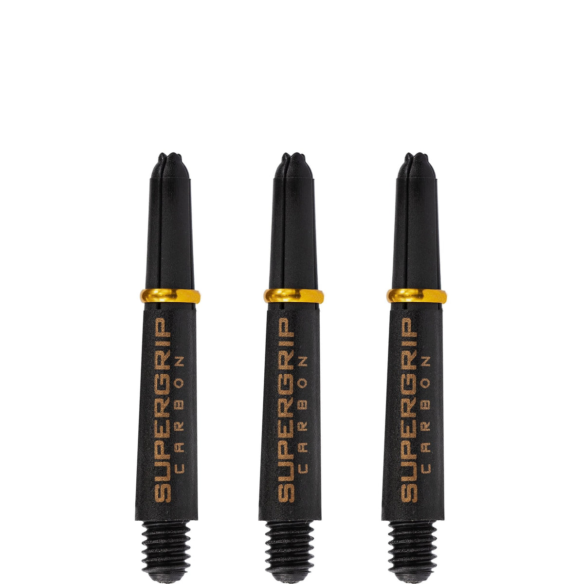 Harrows Supergrip Carbon Dart Shafts - Black & Gold Short