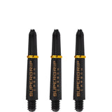 Harrows Supergrip Carbon Dart Shafts - Black & Gold Short
