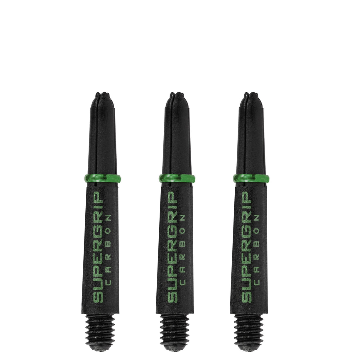 Harrows Supergrip Carbon Dart Shafts - Black & Green Short
