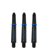 Harrows Supergrip Carbon Dart Shafts - Black & Aqua Short