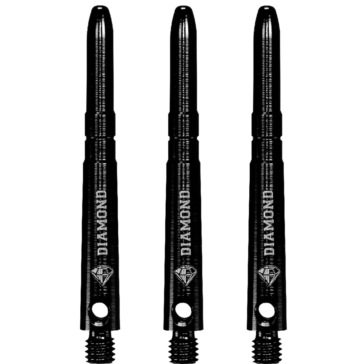 Cuesoul - Aluminium Dart Shafts - Diamond - Value Pack - 4 sets - Black Medium