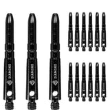 Cuesoul - Aluminium Dart Shafts - Diamond - Value Pack - 4 sets - Black