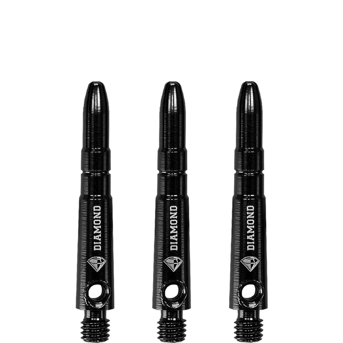 Cuesoul - Aluminium Dart Shafts - Diamond - Value Pack - 4 sets - Black Short