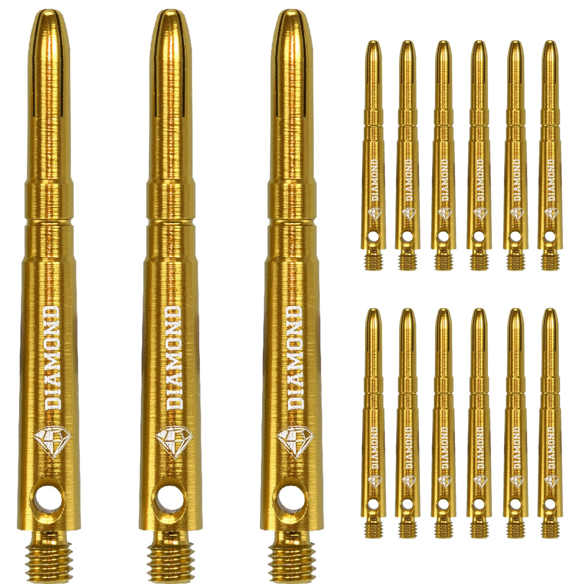 Cuesoul - Aluminium Dart Shafts - Diamond - Value Pack - 4 sets - Gold