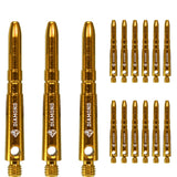 Cuesoul - Aluminium Dart Shafts - Diamond - Value Pack - 4 sets - Gold