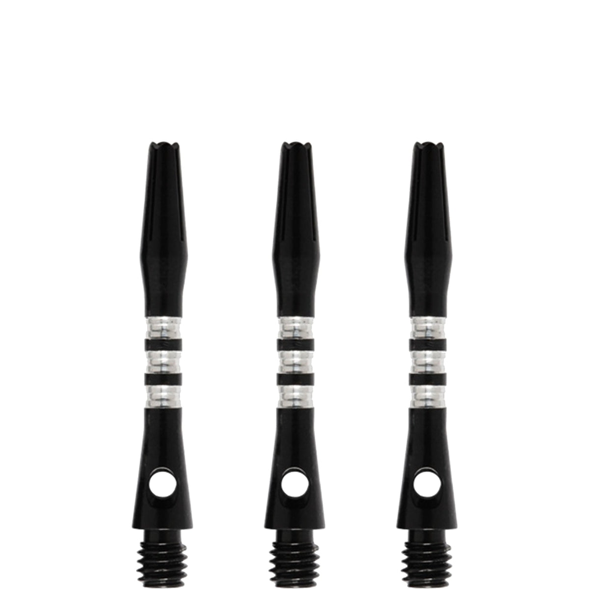 Shot Pyramid Dart Shafts - Aluminium Anodised - Black Short