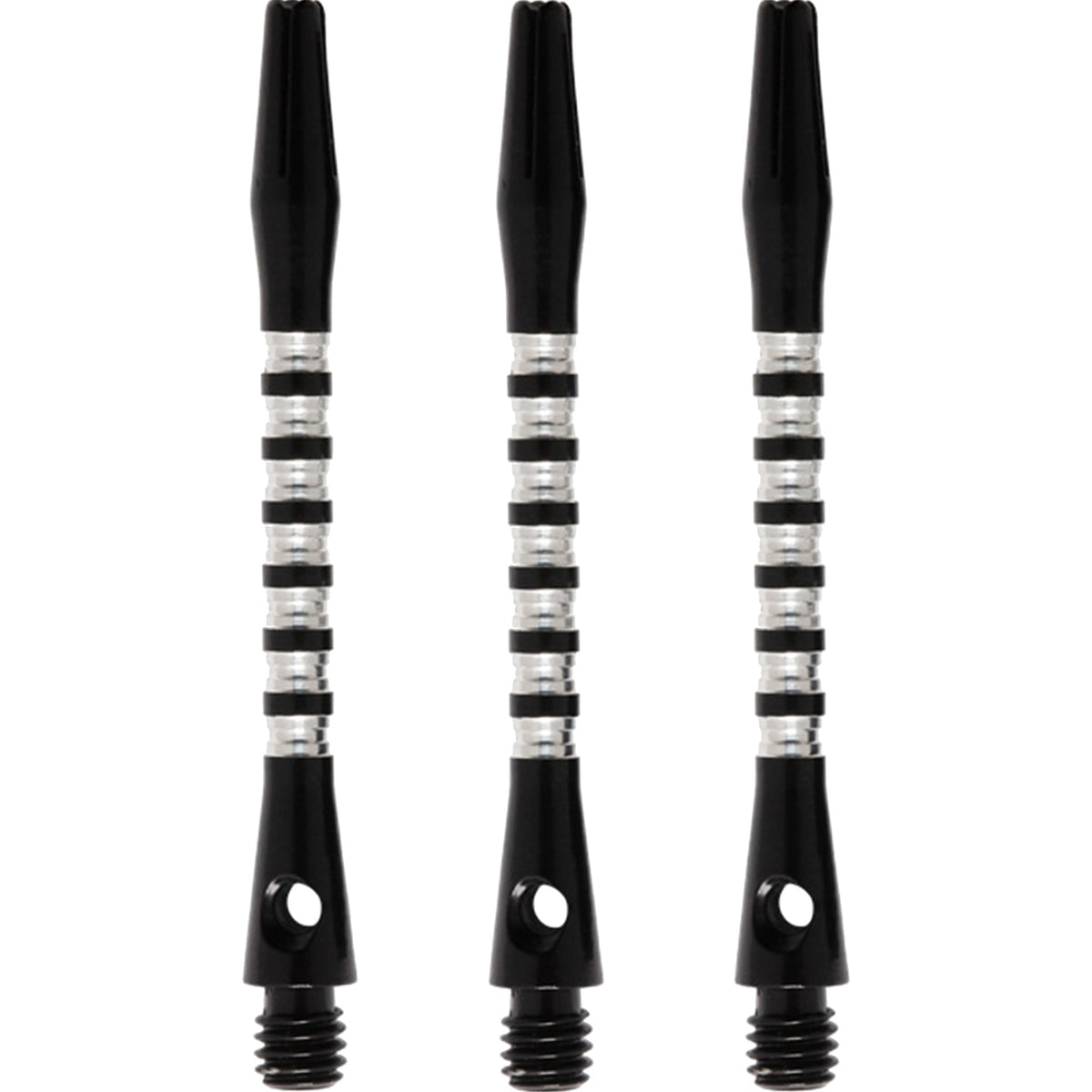 Shot Pyramid Dart Shafts - Aluminium Anodised - Black Medium
