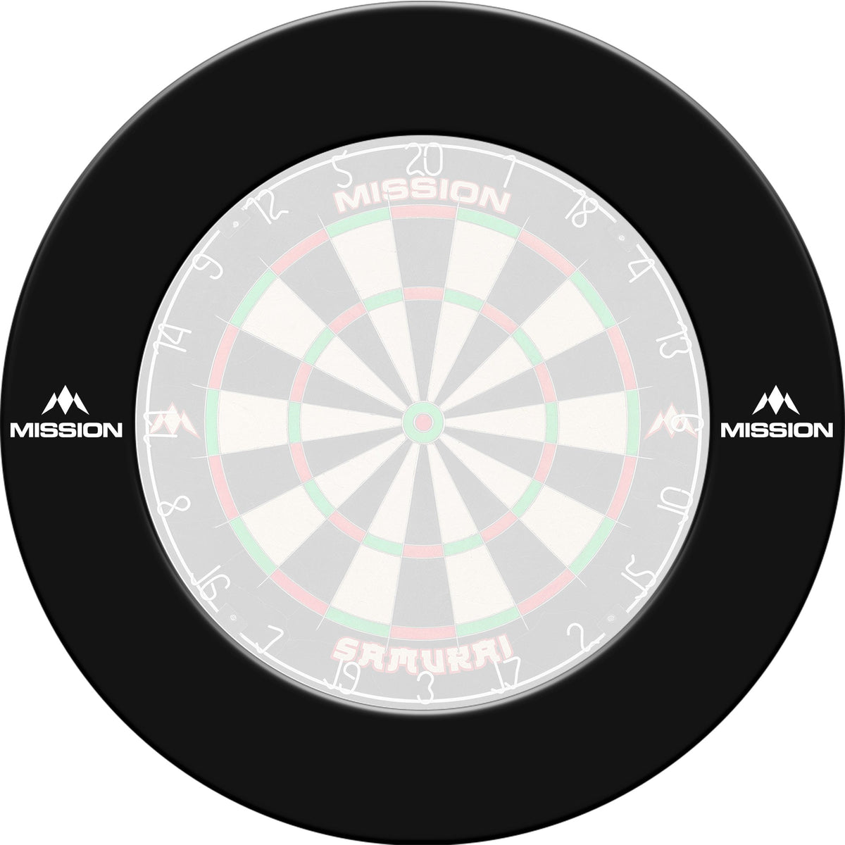 Mission Dartboard Surround - Pro - Heavy Duty - with Logo Black