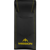 Mission Sport 8 Darts Case - Black Bar Wallet with Trim Yellow