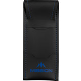 Mission Sport 8 Darts Case - Black Bar Wallet with Trim Blue