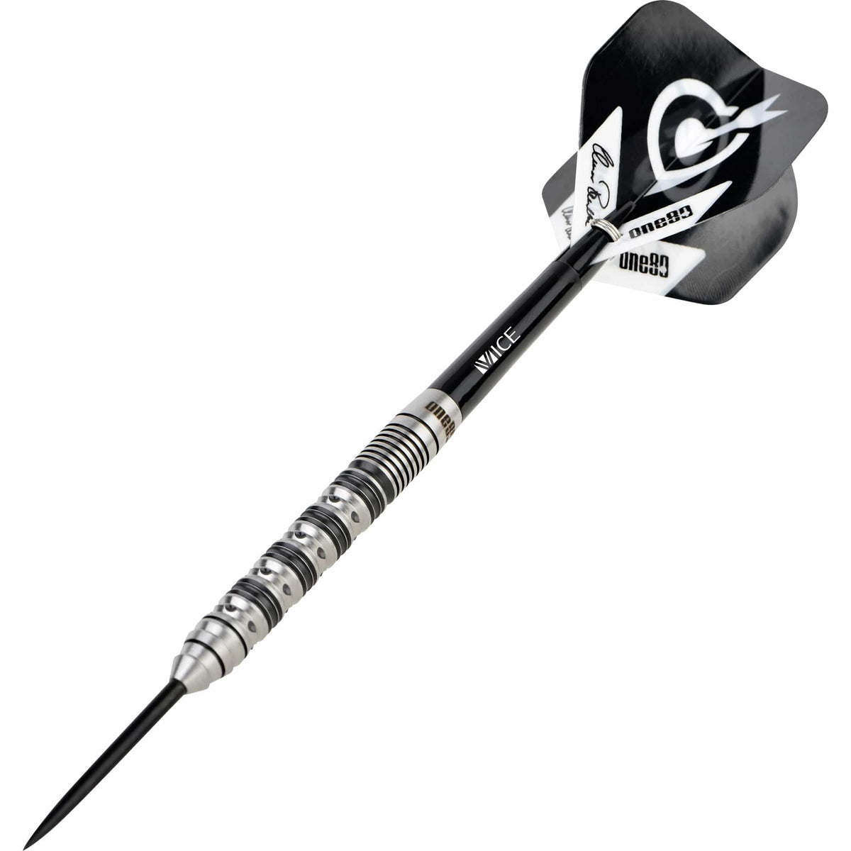 One80 Elmar Paulke Darts - Steel Tip - V2 - Black & Silver