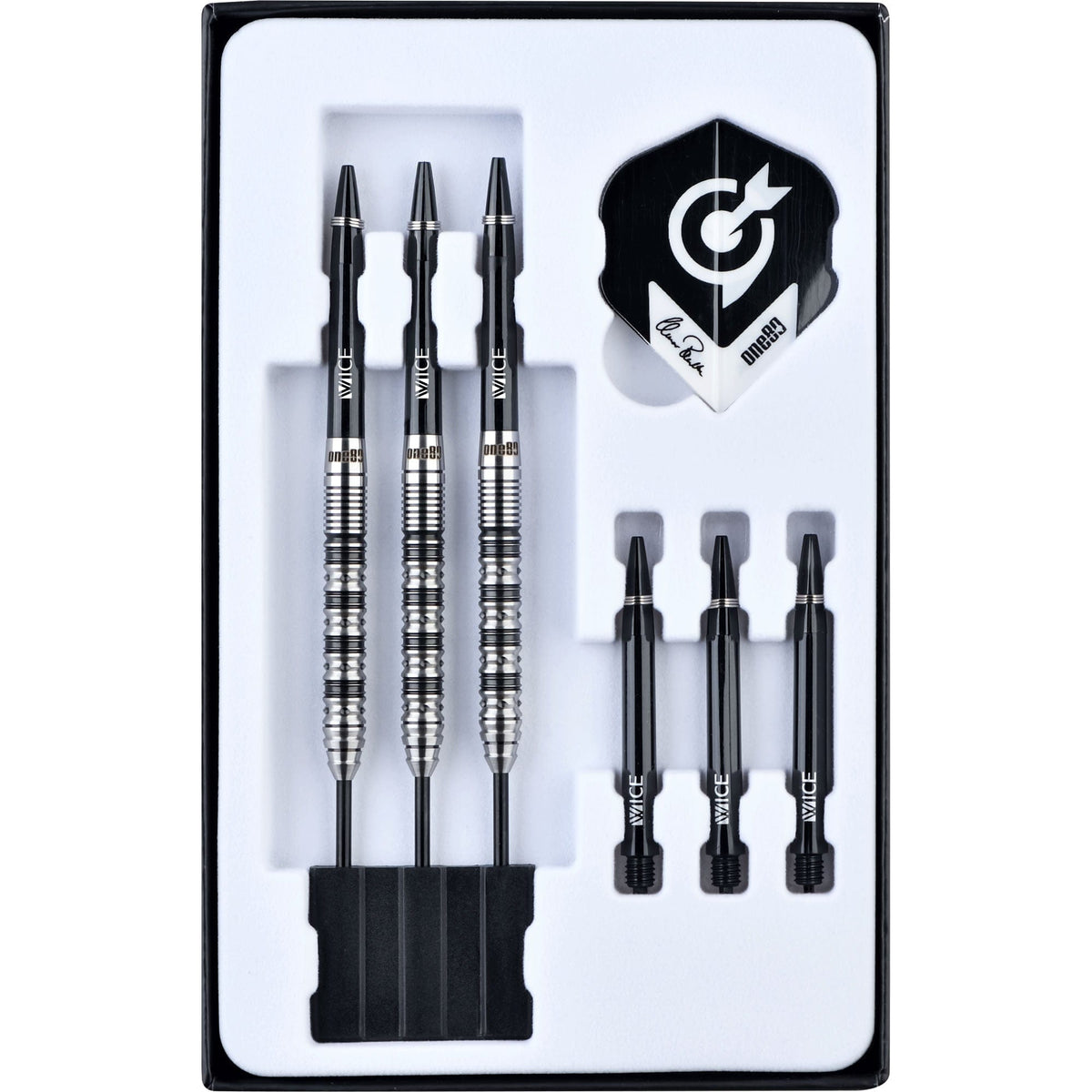 One80 Elmar Paulke Darts - Steel Tip - V2 - Black & Silver