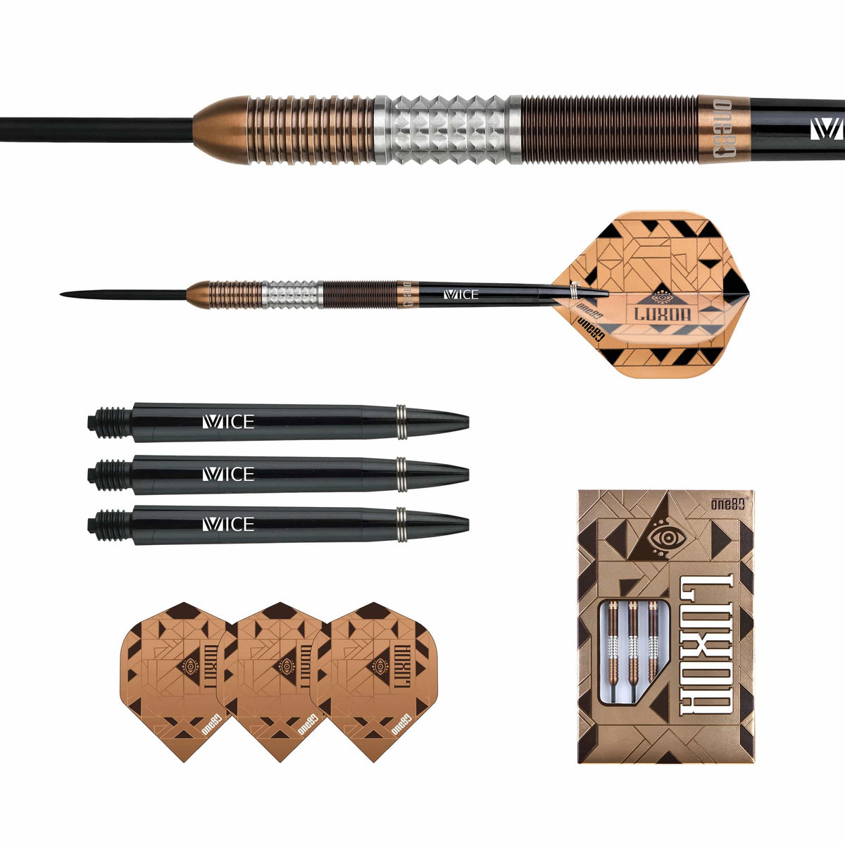 One80 Luxor Alpha Darts - Steel Tip - Bronze