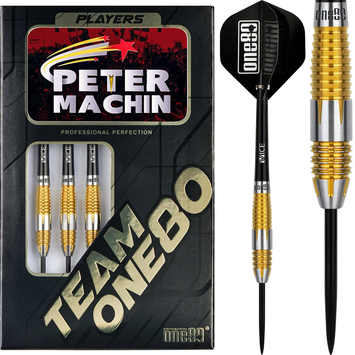 One80 Peter Machin Darts - Steel Tip - Signature - V2 - Gold - 23g 23g