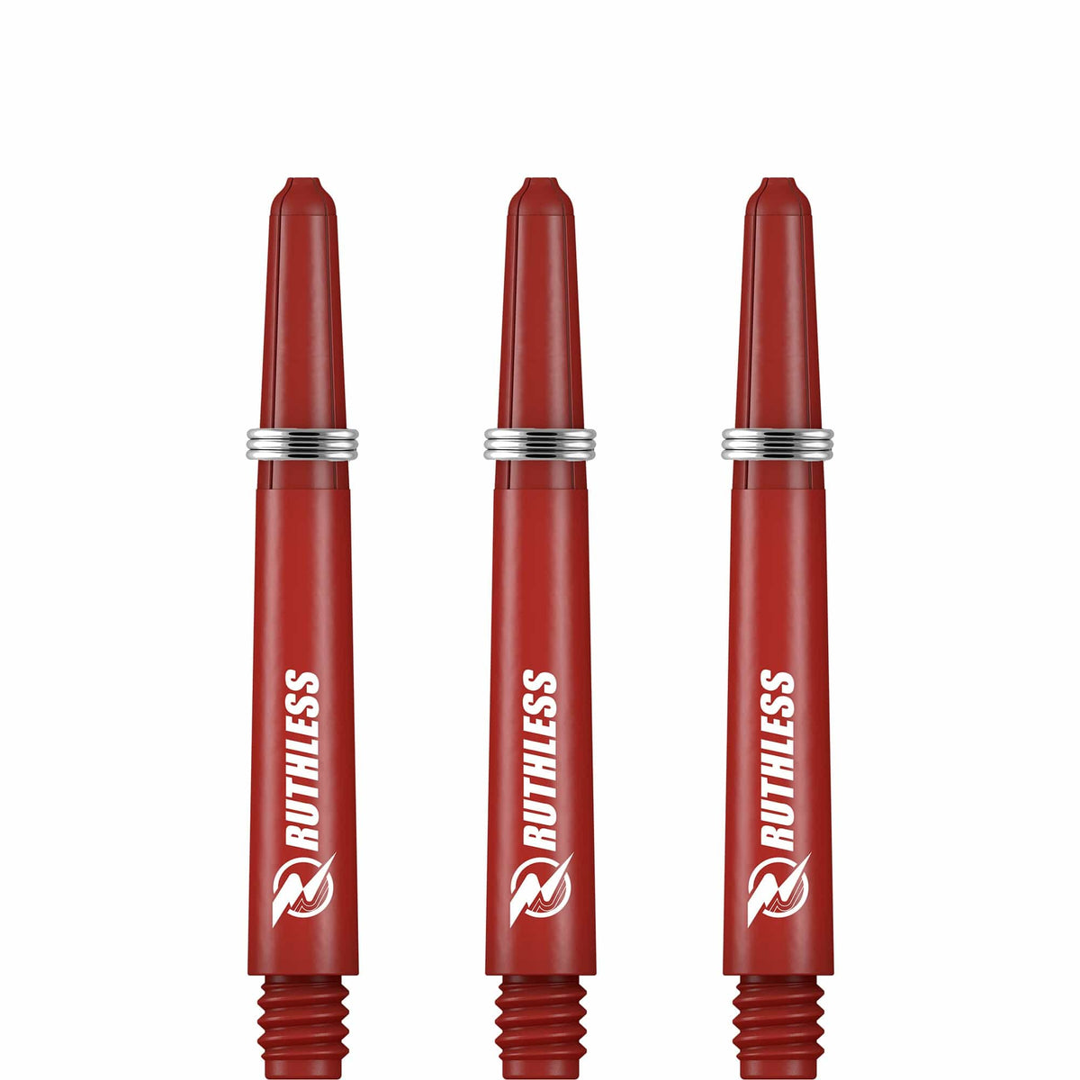 Ruthless Deflectagrip Dart Shafts - Nylon Stems with Springs - Red Tweenie